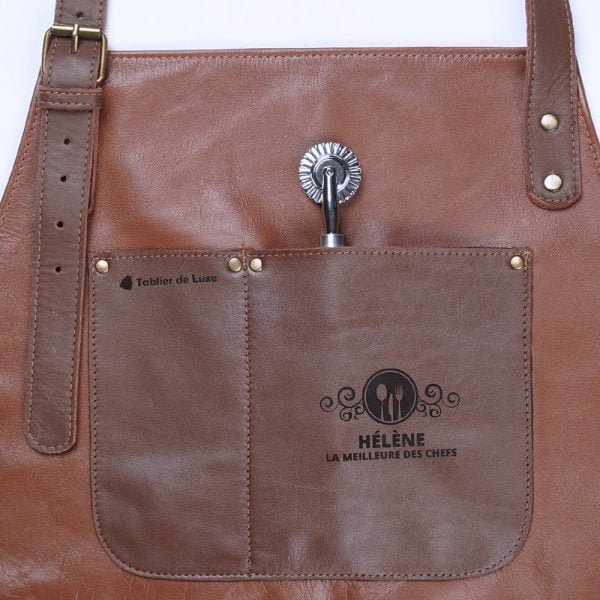 Tablier de cuisine personnalisé en cuir pour les chefs