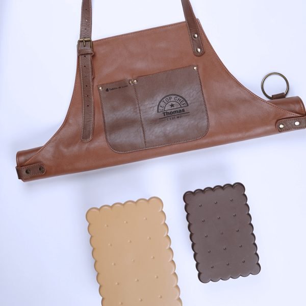 Tablier de cuisine personnalisé en cuir pour les chefs