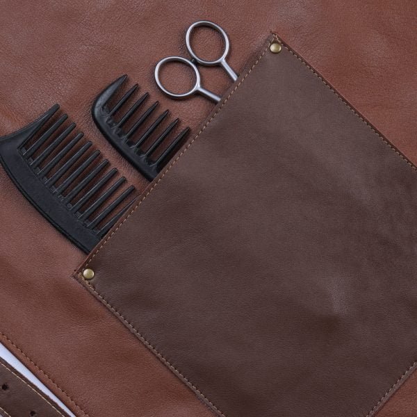 Tablier de coiffeur personnalisé en cuir