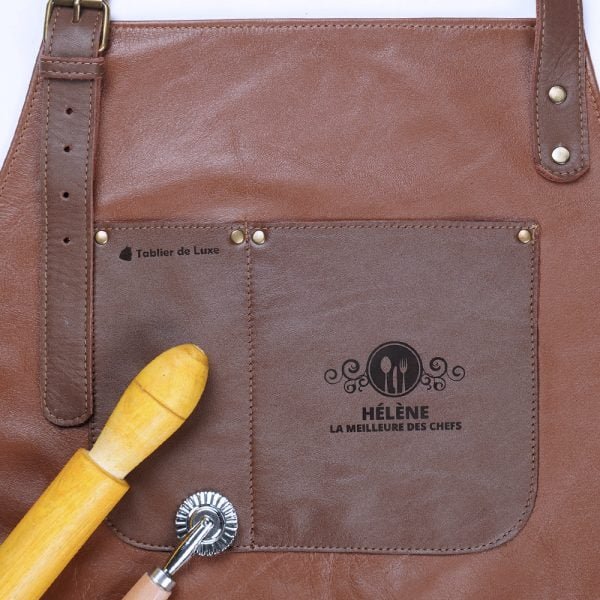 Tablier de cuisine personnalisé en cuir pour les chefs
